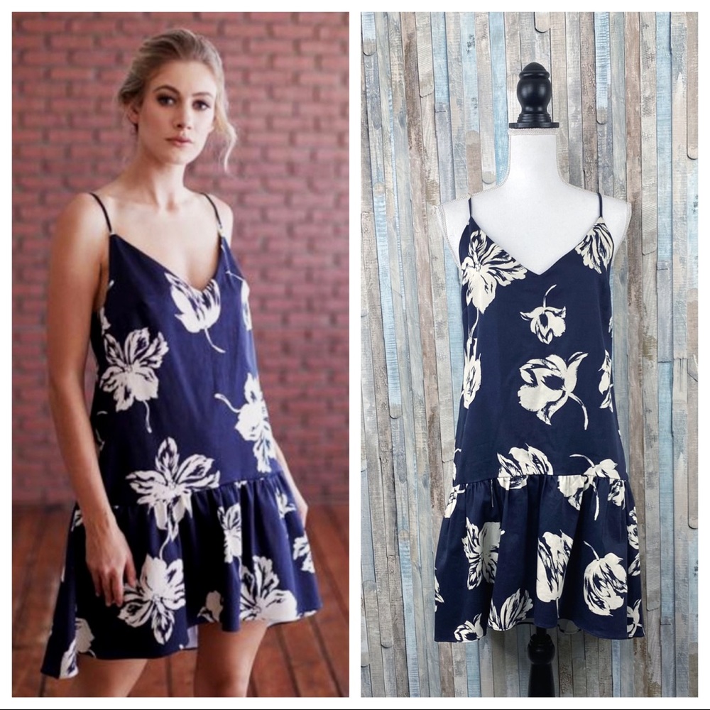 Paper Crown XS Floral Bette‎ Drop Waist Mini Dress